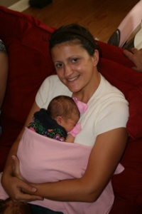 Holding my new niece, L